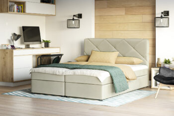 Štýlová manželská posteľ DALILA je v modernom a elegantnom prevedení. Patrí medzi postele typu BOXSPRING. Výrazným dizajnovým prvkom je jej čelo, ktoré tiež ochráni vašu stenu pred oderom.Posteľ je čalúnená látkou ITAKA 16.  Súčasťou postele je kvalitný bonellový matrac. Pre väčší komfort si môžete dokúpiť praktický vrchný krycí matrac TOPPER (viď. doporučené produkty).Disponuje veľkým úložným priestorom, ktorý je vhodný na uloženie perín, obliečok a podobne.Rozmery (š,v,h): 165 x 102 x 208 cm. Výška čela postele: 102 cm. Výška spacej plochy: 47 cm. Výška nožičiek: 2 cm. Spacia plocha: 160 x 200 cm.V našej ponuke nájdete aj ďalšie prevedenia a rozmery manželských postelí DALILA.Dodávame v demontovanom stave.