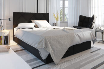 Štýlová manželská posteľ DALILA je v modernom a elegantnom prevedení. Patrí medzi postele typu BOXSPRING. Výrazným dizajnovým prvkom je jej čelo, ktoré tiež ochráni vašu stenu pred oderom.Posteľ je čalúnená látkou COSMIC 100. Súčasťou postele je kvalitný bonellový matrac. Pre väčší komfort si môžete dokúpiť praktický vrchný krycí matrac TOPPER (viď. doporučené produkty).Disponuje veľkým úložným priestorom, ktorý je vhodný na uloženie perín, obliečok a podobne.Rozmery (š,v,h): 185 x 102 x 208 cm. Výška čela postele: 102 cm. Výška spacej plochy: 47 cm. Výška nožičiek: 2 cm. Spacia plocha: 180 x 200 cm.V našej ponuke nájdete aj ďalšie prevedenia a rozmery manželských postelí DALILA.Dodávame v demontovanom stave.