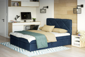 Štýlová manželská posteľ DALILA je v modernom a elegantnom prevedení. Patrí medzi postele typu BOXSPRING. Výrazným dizajnovým prvkom je jej čelo, ktoré tiež ochráni vašu stenu pred oderom.Posteľ je čalúnená látkou ITAKA 11. Súčasťou postele je kvalitný bonellový matrac. Pre väčší komfort si môžete dokúpiť praktický vrchný krycí matrac TOPPER (viď. doporučené produkty).Disponuje veľkým úložným priestorom, ktorý je vhodný na uloženie perín, obliečok a podobne.Rozmery (š,v,h): 185 x 102 x 208 cm. Výška čela postele: 102 cm. Výška spacej plochy: 47 cm. Výška nožičiek: 2 cm. Spacia plocha: 180 x 200 cm.V našej ponuke nájdete aj ďalšie prevedenia a rozmery manželských postelí DALILA.Dodávame v demontovanom stave.