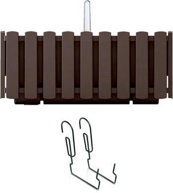 Prepracovaný dizajn samozavlažovacieho plastového balkónového kvetináča DDEF400W 38 cm sa bude nádherne vynímať na balkóne, či záhradnej kvetinovej stene. Vyrobený je v modernom prevedení hnedá a jeho spracovanie predstavuje dojem, že je z drevených latiek. Materiál použitý na jeho výrobu je pevný…