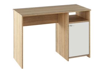 PC stôl Dede v elegantnom prevedení biela / dub sonoma je ideálnym riešením pre vašu kanceláriu alebo pracovný kútik. Tento moderný stôl od značky KONDELA kombinuje funkčnosť a štýlový dizajn, ktorý sa hodí do každého interiéru.