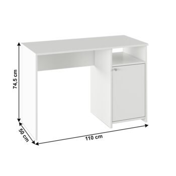 PC stôl Dede v elegantnom farebnom prevedení grafit a biela je ideálnym riešením pre moderné kancelárie a pracovné priestory. Tento stôl, vyrobený z kvalitného aglomerovaného materiálu, konkrétne laminovanej DTD, ponúka nielen estetický vzhľad, ale aj praktickosť a funkčnosť.