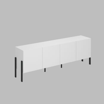 Sektor DEKTON je charakteristický svojim elegantným prevedením a čistými líniami. Výrazným prvkom nábytku sú nožičky, vyrobené z kovu. Sú v čiernej farbe. Nábytok DEKTON je vyrobený z kvalitných LTD dosiek, ktoré sa jednoducho udržiavajú, s ABS hranami.Televízny stolík je štvordverový. Vo vnútri sa nachádzajú police.Rozmery (š,v,h): 204 x 70 x 40 cm.Farba: biela matnáDodávame v demontovanom stave.