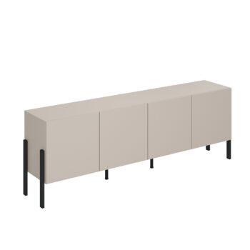 Sektor DEKTON je charakteristický svojim elegantným prevedením a čistými líniami. Výrazným prvkom nábytku sú nožičky, vyrobené z kovu. Sú v čiernej farbe. Nábytok DEKTON je vyrobený z kvalitných LTD dosiek, ktoré sa jednoducho udržiavajú, s ABS hranami.Televízny stolík je štvordverový. Vo vnútri sa nachádzajú police.Rozmery (š,v,h): 204 x 70 x 40 cm.Farba: kašmírDodávame v demontovanom stave.