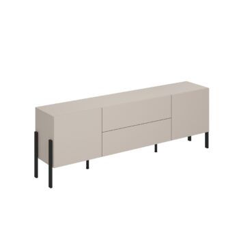 Sektor DEKTON je charakteristický svojim elegantným prevedením a čistými líniami. Výrazným prvkom nábytku sú nožičky, vyrobené z kovu. Sú v čiernej farbe. Nábytok DEKTON je vyrobený z kvalitných LTD dosiek, ktoré sa jednoducho udržiavajú, s ABS hranami.Televízny stolík je dvojdverový. Disponuje dvomi praktickými zásuvkami.Rozmery (š,v,h): 204 x 70 x 40Farba: kašmírDodávame v demontovanom stave.