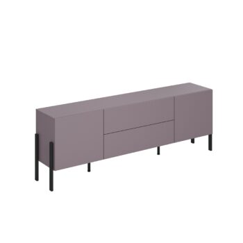 Sektor DEKTON je charakteristický svojim elegantným prevedením a čistými líniami. Výrazným prvkom nábytku sú nožičky, vyrobené z kovu. Sú v čiernej farbe. Nábytok DEKTON je vyrobený z kvalitných LTD dosiek, ktoré sa jednoducho udržiavajú, s ABS hranami.Televízny stolík je dvojdverový. Disponuje dvomi praktickými zásuvkami.Rozmery (š,v,h): 204 x 70 x 40Farba: slivkaDodávame v demontovanom stave.
