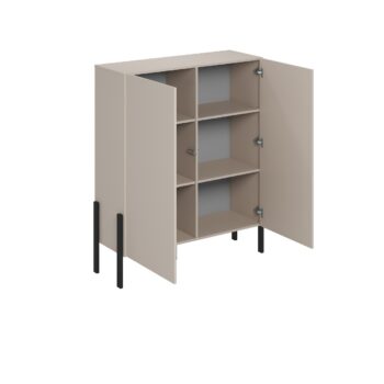 Sektor DEKTON je charakteristický svojim elegantným prevedením a čistými líniami. Výrazným prvkom nábytku sú nožičky, vyrobené z kovu. Sú v čiernej farbe. Nábytok DEKTON je vyrobený z kvalitných LTD dosiek, ktoré sa jednoducho udržiavajú, s ABS hranami.Komoda je dvojdverová.Rozmery (š,v,h): 114 x 135 x 40 cm.Farba: kašmírDodávame v demontovanom stave.