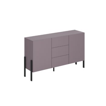 Sektor DEKTON je charakteristický svojim elegantným prevedením a čistými líniami. Výrazným prvkom nábytku sú nožičky, vyrobené z kovu. Sú v čiernej farbe. Nábytok DEKTON je vyrobený z kvalitných LTD dosiek, ktoré sa jednoducho udržiavajú, s ABS hranami.Komoda je dvojdverová. Disponuje tromi praktickými zásuvkami.Rozmery (š,v,h): 154 x 90 x 40 cm.Farba: slivkaDodávame v demontovanom stave.