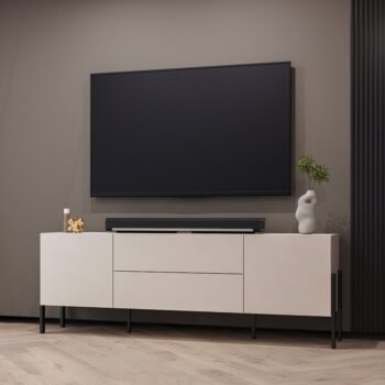 Sektor DEKTON je charakteristický svojim elegantným prevedením a čistými líniami. Výrazným prvkom nábytku sú nožičky, vyrobené z kovu. Sú v čiernej farbe. Nábytok DEKTON je vyrobený z kvalitných LTD dosiek, ktoré sa jednoducho udržiavajú, s ABS hranami.Obývacia zostava sa skladá z týchto prvkov:DEKTON Televízny stolík - rozmery (š,v,h): 204 x 70 x 40 cm,DEKTON kombinovaná komoda - rozmery (š,v,h): 184 x 90 x 40 cm.Farebné prevedenie: kašmírDodávame v demontovanom stave. 