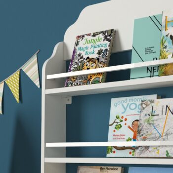 Regál na knihy DELUXE MONTESSORI je ideálny do detských izieb pre malých čitateľov. Regál je navrhnutý v súlade s metódou Montessori. Knihy sú do regálu usporiadané obálkou vpred, aby aj tí najmenší už v rannom veku objavovali túžbu po čítaní. Priestor pre ukladanie kníh má až 4 úrovne, takže dostatok miesta na vystavenie všetkých kníh ktorými chcete zaujať Vaše ratolesti. Knihy v regáli by ste však mali pravidelne premiestňovať aby dieťa vždy objavilo niečo nové. Tým že regál je výškou prispôsobený aj tým najmenším, dokáže si dieťa samo knihu vybrať, i ju späť odložiť. Deluxe Montessori regál na knihy je stabilný a výborne šetrí miesto. S hĺbkou len 12 cm sa hravo zmestí i za dvere izby a nezaberá takmer žiaden priestor ani v úzkych miestnostiach.Farebné prevedenie: biela matnáMateriál: kvalitné 18 mm LTD, hrany PVC páska, odolné voči poškriabaniuRozmery: (š/h/v) 80 x 12 x 132 cmDodávame v demonte.