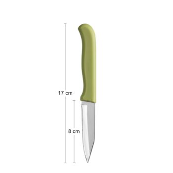 Ku každému správnemu kuchárovi patrí kvalitný nôž. Kuchynský nôž DENIS 17 cm je vyrobený z pevnej, kvalitnej nehrdzavejúcej ocele a plastu. Dĺžka čepele je 8 cm a dĺžka celého noža je 17 cm. Šikovný kuchynský nôž Denis s plastovou rúčkou zelenej farby je vždy po ruke a zvládne každú činnosť spojenú…
