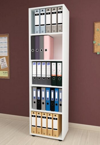 Moderný dizajnový regál DENISSA je v štýlovom a modernom prevedení. Je vhodný do pracovne, kancelárie či detskej izby.Tento dizajnový regál je vyrobený  z kvalitnej LTD dosky, ktorá je nenáročná na údržbu. Hrúbka dosky - 18 mm. Farba: biela.Rozmery:Výška produktu: 178 cmŠírka produktu: 49 cmHĺbka produktu: 32 cmVýška medzi policami: 33 cmVýška nohy: 2,5 cmDodávame v demontovanom stave. 