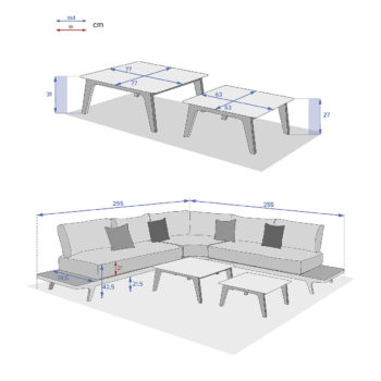 DEOKORK Hliníková luxusná zostava SAN DIEGO pre 7 osôb