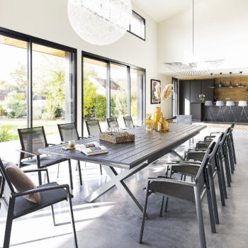 DEOKORK Hliníkový stôl BERGAMO II. 250/330 cm (antracit)