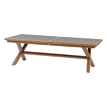 DEOKORK Hliníkový stôl BERGAMO II. 250/330 cm (antracit/dekor dreva)