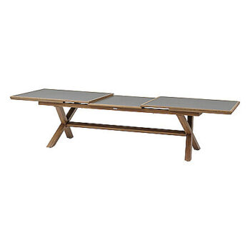 DEOKORK Hliníkový stôl BERGAMO II. 250/330 cm (antracit/dekor dreva)