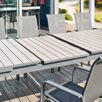 DEOKORK Hliníkový stôl LIVORNO 214/274x110 cm (antracit)