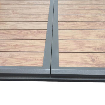 DEOKORK Hliníkový stôl VERONA 220/279 cm (šedo-hnedý/medová)