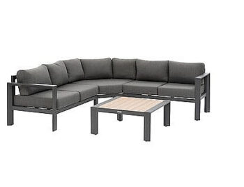 DEOKORK Hliníkový stolík 87x87 cm VANCOUVER (sivý)