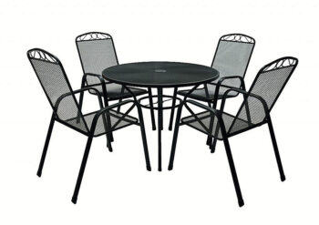 DEOKORK Kovový stôl TAMPA ø 106 cm (čierna)