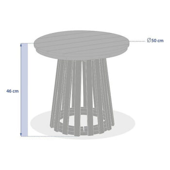 DEOKORK Luxusný stolík z akácie XENIA ⌀ 50 cm