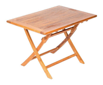 DEOKORK Teakový skladací stôl VASCO 120 × 80 × 78 cm | obdĺžnik