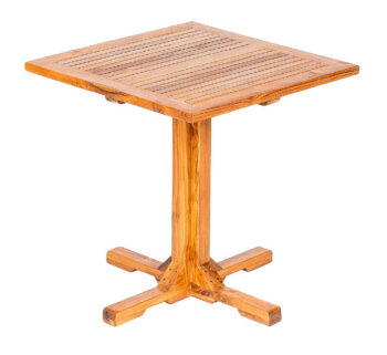 DEOKORK Teakový stôl DANTE 70 × 70 × 78 cm | štvorec | 4 nohy