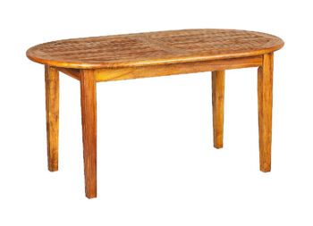 DEOKORK Teakový stôl DANTE 75 × 75 × 78 cm | štvorec | 1 noha