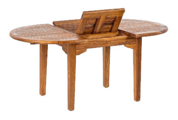 DEOKORK Teakový stôl ELEGANTE 110 / 160 × 90 × 78 cm | obdĺžnik | rozkladacia
