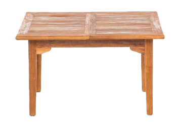 DEOKORK Teakový stôl ELEGANTE 110 / 160 × 90 × 78 cm | obdĺžnik | rozkladacia
