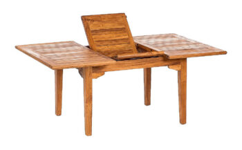 DEOKORK Teakový stôl ELEGANTE 110 / 160 × 90 × 78 cm | obdĺžnik | rozkladacia