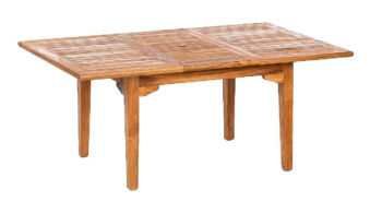 DEOKORK Teakový stôl ELEGANTE 110 / 160 × 90 × 78 cm | obdĺžnik | rozkladacia