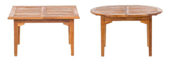 DEOKORK Teakový stôl ELEGANTE 200 / 300 × 120 × 78 cm | obdĺžnik | rozkladacia