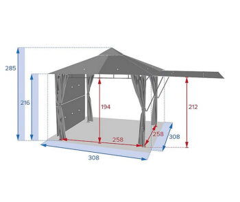 DEOKORK Záhradný kovový altánok TEXAS 3x3 m