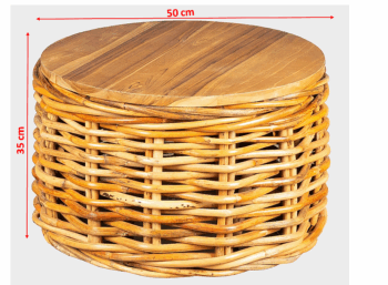 DEOKORK Záhradný ratanový stolík SUMBA