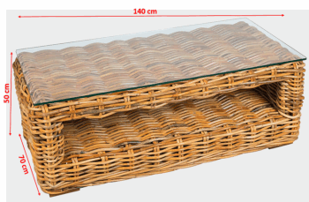 DEOKORK Záhradný ratanový stolík TOSCA