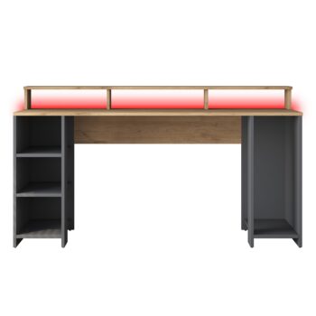 Písací stôl DESK – Štýlový a funkčný pre vašu kanceláriu alebo detskú izbuPísací stôl DESK je ideálnym riešením pre všetkých, ktorí hľadajú praktický pracovný priestor s moderným dizajnom. Kombinácia orechového dekoru a antracitovej farby prináša elegantný vzhľad, ktorý skvele zapadne do detskej izby, kancelárie alebo pracovne.Hlavné vlastnosti:Typ tovaru: písací stôlRozmer: 89.5 x 160 x 55 cmFarba: orech + antracitMateriál: melamín, VT laminátHrúbka materiálu: 18 mmVybavenie: kontajner na PC a regálokTvar: obdĺžnikovýPočet osôb: pre jednéhoDodatočné informácie: dodávame v demonteStôl DESK poskytuje dostatok priestoru pre pohodlnú prácu, štúdium alebo hranie. Vďaka integrovanému kontajneru na PC a praktickému regálku budete mať všetko potrebné po ruke a pritom udržiavať pracovný priestor organizovaný. Odolné materiály, ako je melamín a VT laminát, zaisťujú jednoduchú údržbu a dlhú životnosť.Elegantný obdĺžnikový dizajn stola je navrhnutý pre jedného užívateľa a hodí sa do rôznych typov interiérov. Dodávame v demontovanom stave s prehľadným návodom na zostavenie.Objednajte si písací stôl DESK ešte dnes a vytvorte si ideálne pracovné prostredie pre štúdium, prácu alebo kreatívne činnosti!