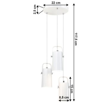 KONDELA Devan visiaca lampa biela - Image 2