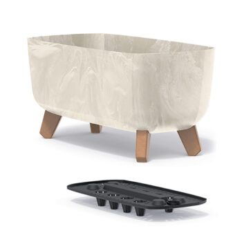 Krásny doplnok a praktický pomocník, ktorý sa postará o to, aby každá rastlina či kvetina u Vás doma, či na terase mala svoje miesto, je plastový kvetináč na nožičkách DGCL400E 39 cm, ktorý je vyrobený v krásnom prevedení krémová. Vyskladajte si krásny aranžmán z rastlín s týmto jedinečným kúskom…