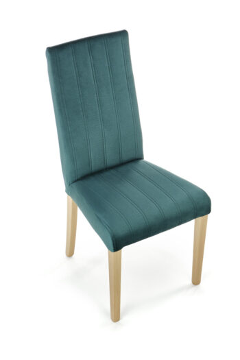 Jedálenská stolička Diego 3 je elegantným a praktickým doplnkom do každej modernej kuchyne alebo jedálne. S jej tmavozelenou farbou v prevedení Velvet a dubovými detailmi prinesie do vášho interiéru sviežosť a štýl.