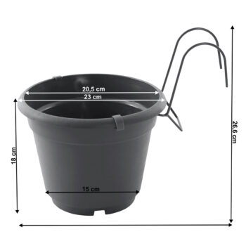 KONDELA Digal balkónový kvetináč sivá – Obrázok 9