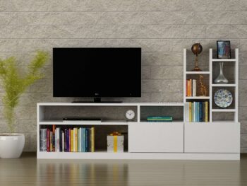Predstavujeme DOLANY, TV stolík v škandinávskom štýle, ktorý kombinuje minimalizmus s funkčnosťou. Jeho čistý biely dizajn a kompaktné rozmery sú ideálne pre modernú obývaciu izbu, kde dominuje jednoduchosť a svetlé farby.Podrobnosti o produkteTyp tovaru: TV stolíkMateriál: Kvalitný LTD materiál s hrúbkou 18 mm, ktorý zaručuje vysokú odolnosť a dlhú životnosť.Rozmery: 165 x 91.3 x 25 cm, perfektné pre umiestnenie stredne veľkých a veľkých televízií, pri zachovaní dostatočného priestoru pre ďalšie multimediálne zariadenia.Farba: Elegantná biela, ktorá rozjasní každý interiér a dodá mu pocit sviežosti a čistoty.Štýl: Škandinávsky, známy svojou jednoduchosťou a dôrazom na funkčnosť a estetiku.Vybavenie: Dve skrinky ponúkajú praktické riešenie na uskladnenie vašich mediálnych zariadení, BR kolekcií a ďalších predmetov, ktoré chcete mať po ruke, ale zároveň skryté.Počet dverí, dvierok: Dve, čo umožňuje elegantný a ucelený vzhľad bez viditeľného neporiadku.Dodatočné informácie: Produkt dodávame v demontovanom stave, čo uľahčuje jeho prepravu a montáž.TV stolík DOLANY je dokonalou voľbou pre každého, kto hľadá kus nábytku, ktorý je nielen praktický, ale aj esteticky príťažlivý, aby doplnil akúkoľvek modernú alebo minimalistickú obývaciu izbu.
