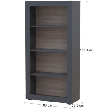 NABBI Dolin BS regál grafit / dub sonoma – Obrázok 2