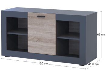 NABBI Dolin CH-1D jednodverová komoda grafit / dub sonoma – Obrázok 2