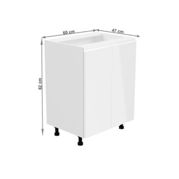Spodná skrinka AURORA D602F umožňuje vyskladať si kuchyňu podľa vlastných predstáv. Rozmery skrinky sú (ŠxHxV): 60x47x82 cm. Skrinka obsahuje dvierka. Dvierka sú bez úchytky. Vo vnútri sa nachádza jedna polica. Je vyrobená z kvalitnej MDF (drevovláknitá doska) a korpusu z laminovanej DTD …