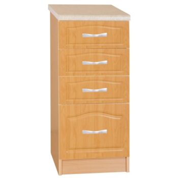 Vyskladajte si kuchyňu snov s dolnou kuchynskou skrinkou so štyrmi šuplíkmi LORA MDF NEW KLASIK S40SZ4, ktorá bude tou správnou voľbou. Dodávaná je bez pracovnej dosky. Korpus je vyrobený z klasickej laminovanej DTD (drevotriesky) a dvierka z kvalitnej fóliovanej MDF (drevovláknitej dosky). Rozmery…