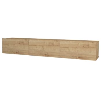Moderný a štýlový TV stolík DOMEL vás osloví svojim minimalistickým dizajnom a priaznivou cenou. Je ideálny do moderne zariadených priestorov a vďaka závesnému systému pôsobí vzdušne a štýlovo.TV skrinka disponuje výklopnými skrinkami a uloženie rôznych vecí. Je vyrobená z kvalitnej LTD dosky, ktorá je nenáročná na údržbu. Hrúbka materiálu: 18 mm. Hrany sú ohraničené PVC hranou.Farebné prevedenie: zafír.Rozmery TV stolíka: (š,v,h) 180 x 29,5 x 29,5 cm 