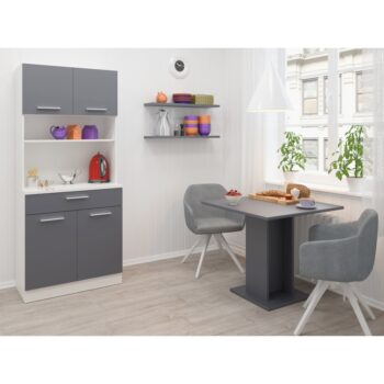 Vytvorte si harmonický a uprataný domov s kredencom DOMIS NEW! Tento praktický a štýlový kus nábytku je vyrobený z laminovanej DTD dosky v modernom spojení bielej a grafitovej farby, ktoré vnesú do vášho interiéru svieži a nadčasový vzhľad. Je ideálny do…