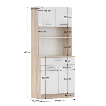 Vytvorte si harmonický a uprataný domov s kredencom DOMIS NEW! Tento praktický a štýlový kus nábytku je vyrobený z laminovanej DTD dosky v modernom spojení dub sonoma a bielej farby, ktoré vnesú do vášho interiéru svieži a nadčasový vzhľad. Je ideálny…