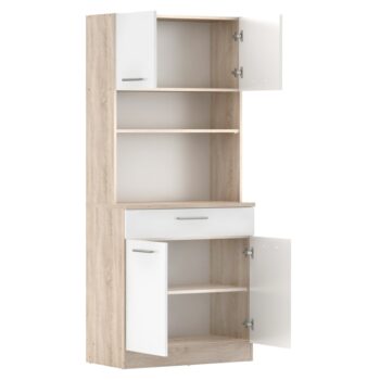 Vytvorte si harmonický a uprataný domov s kredencom DOMIS NEW! Tento praktický a štýlový kus nábytku je vyrobený z laminovanej DTD dosky v modernom spojení dub sonoma a bielej farby, ktoré vnesú do vášho interiéru svieži a nadčasový vzhľad. Je ideálny…